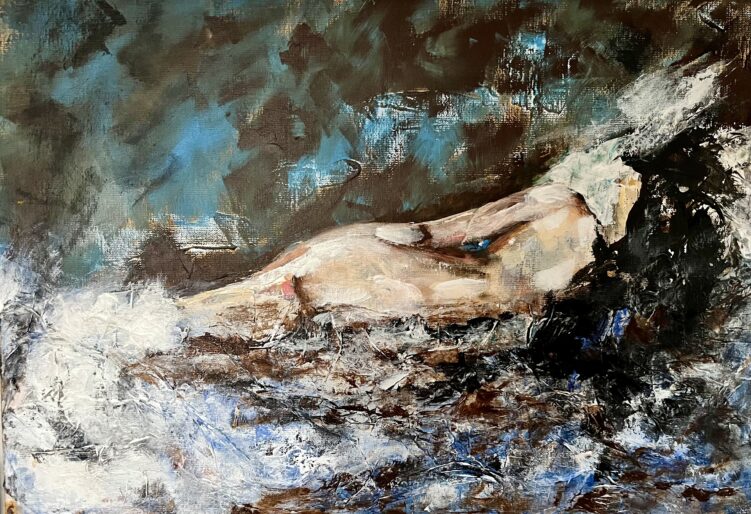 Mixed media on linen