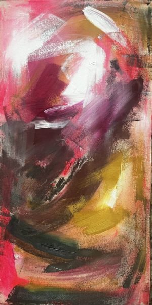 abstract painting art on canvas 35x70 small size brushstrokes