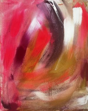abstract art acrylic on provence canvas pink/red 40x50