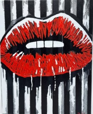 Tableau peinture acrylique Kiss